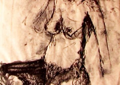 seated nude - monoprint